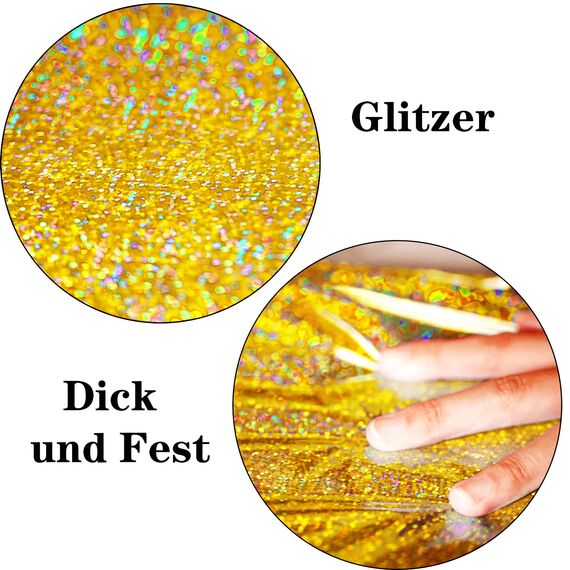 Party Tischdecke Gold Glitzer 2 Stück - Geburtstag Tischdecken Foil Plastik Einweg Party Deko für Geburtstag Hollywood Manner Bagger Hochzeit Disco Biene Abi Silvester Party