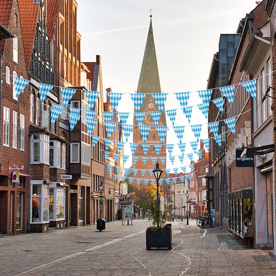 AhfuLife Oktoberfest Wimpelkette Bayerische Deko, 2 Stück 20 x 28cm - 12m Bayerisch Wiesn Blau/Weiß Dreieck Banner, Oktoberfest Girlande Wimpel für Oktoberfest Party Hausgarten Bar Bierzelte Bierfest