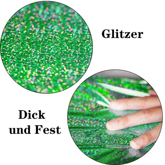 Party Tischdecke Grün Glitzer 2 Stück - Geburtstag Tischdecken Foil Plastik Einweg Party Deko für Dschungel Craft Jurassic Dino Sommer Traktor Hawaii Aloha Lion Fußball St Patrick's Day Party