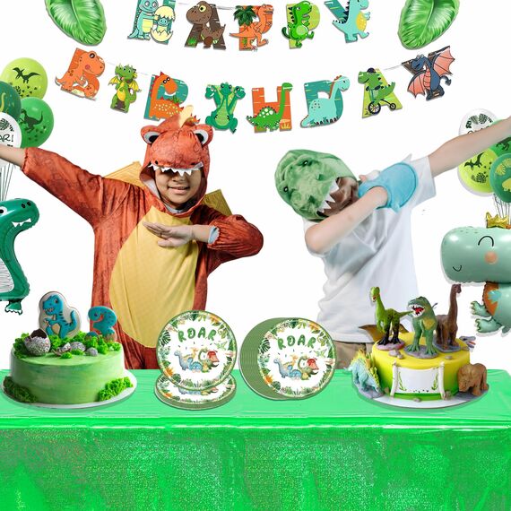 Party Tischdecke Grün Glitzer 2 Stück - Geburtstag Tischdecken Foil Plastik Einweg Party Deko für Dschungel Craft Jurassic Dino Sommer Traktor Hawaii Aloha Lion Fußball St Patrick's Day Party