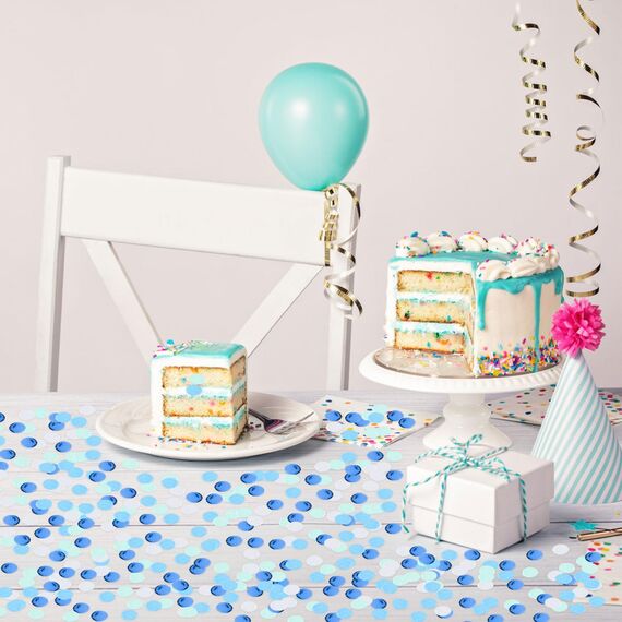 Hopton Konfetti 6000 Stück, Blau Konfetti Geburtstag Rund, Hochzeit Streudeko, Papier Pastell, Papier Confetti Tischdeko für Geburtstag Hochzeit Party Dekoration