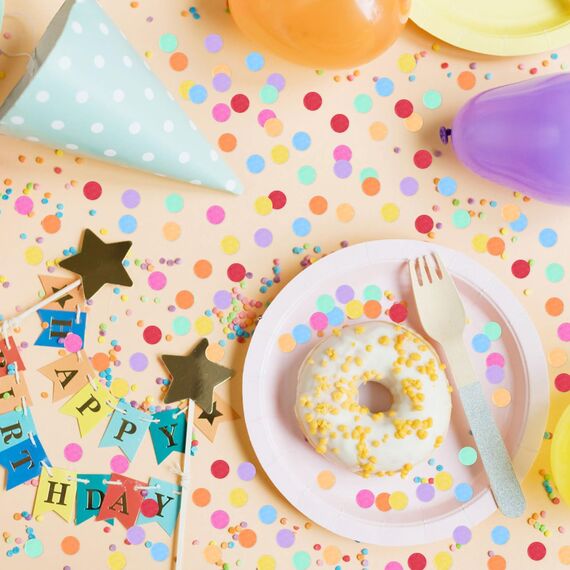 Hopton Konfetti 6000 Stück, Geburtstag Konfetti Bunt 50g, Mehrfarbig Runde Streudeko, Papier Pastell, Bunte Papier Confetti Tischdeko für Geburtstag Hochzeit Party Dekoration