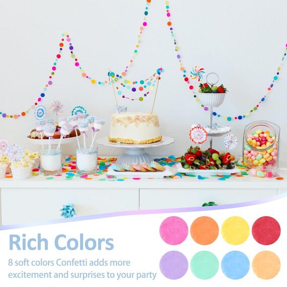 Konfetti Bunt 6000 Stück, 2.5cm Konfetti Geburtstag Groß, Mehrfarbig Runde Streudeko Tischdeko, Papier Confetti für Geburtstag Hochzeit Party Dekoration(50g) (Packung mit 2)