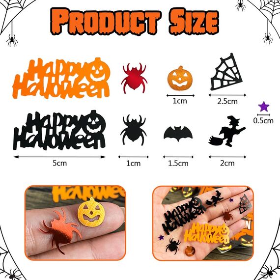 20 Stück Servietten Halloween + 12 Windlicht + 500 Konfetti Streudeko Tischdeko, Horror Halloween Deko Kinder Geburtstag Party Set Geschenk, Halloweendeko Innen, Mit Gruselig Kürbis Spinnennetz Muster
