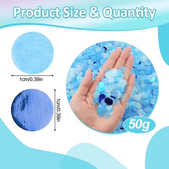 Hopton Konfetti 6000 Stück, Blau Konfetti Geburtstag Rund, Hochzeit Streudeko, Papier Pastell, Papier Confetti Tischdeko für Geburtstag Hochzeit Party Dekoration