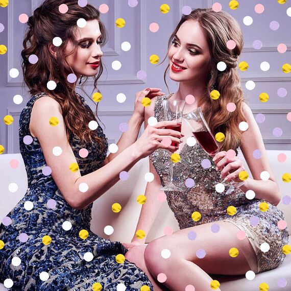 Konfetti 6000 Stück, 70g Rund Papier Konfetti Geburtstag Hochzeit Streudeko Confetti für Geburtstag Hochzeit Party Dekoration (Lila und Gold, 2,5cm)