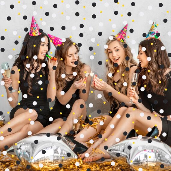 Konfetti 6000 Stück, Rund Konfetti Geburtstag Hochzeit Streudeko Papier Confetti für Geburtstag Hochzeit Party Dekoration(Schwarz-Gold)