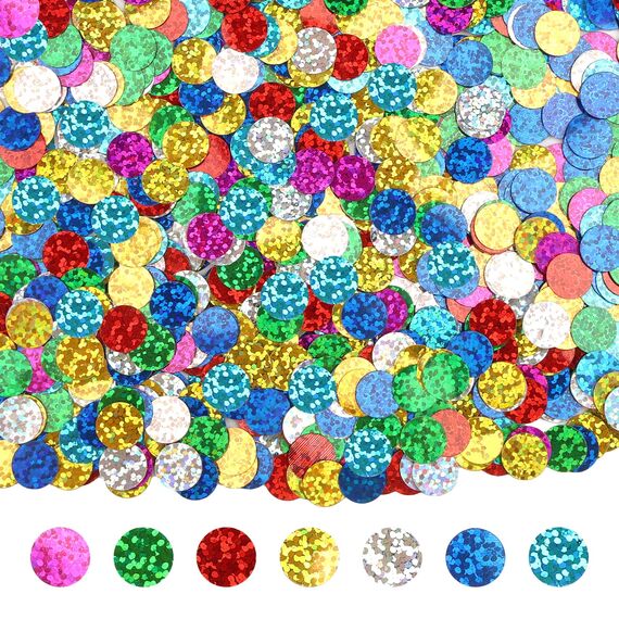 Konfetti Glitzer Bunt Rund, 30g Pailletten Konfetti Geburtstag 1cm, Metallisch Folie Streudeko Tischdeko,Confetti für Faschingsdeko Hochzeit Karnevalsdeko Weihnachten