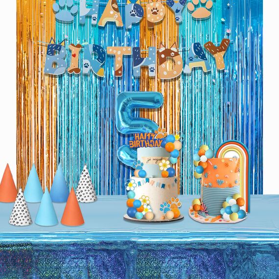 Tischdecke Geburtstag Blau Glitzer 2 Stück - Foil Party Tischdecken Einweg Deko für Frozen Winter Gefrorene Schneeflocke Meerjungfrau Unterwasserwelt Geburtstag Gender Reveal Party Deko