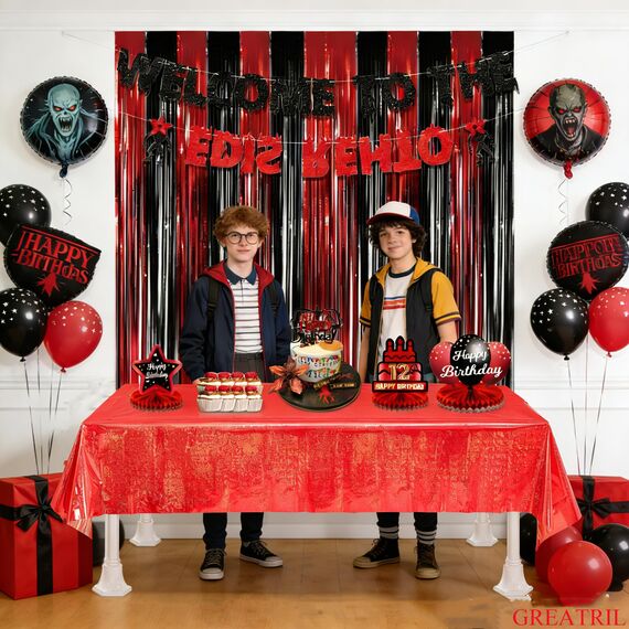 Party Tischdecke Rot Glitzer 1 Stück - Geburtstag Tischdecken Foil Plastik Einweg Party Deko für Spiderman Stranger Cars Casino Zirkus Feuerwehr Las Vegas Ladybug Valentinstag Fasching Karneval Party