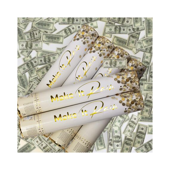 PrimePure Konfetti-Kanone Party Poppers – Geld-Konfetti-Popper – 6er Pack – Mini 100-Dollar-Scheine Party-Kanonen Shooter für Hochzeit, Geburtstage, Feiern