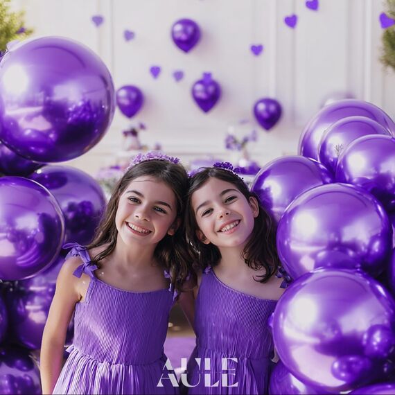 AULE Luftballons Lila Metallic Helium: 50 Stück 12 Zoll Luftballon Violett Ballons Dunkellila Latex Geburtstagsdeko für Geburtstag Party Hochzeit Valentinstag Babyparty Deko