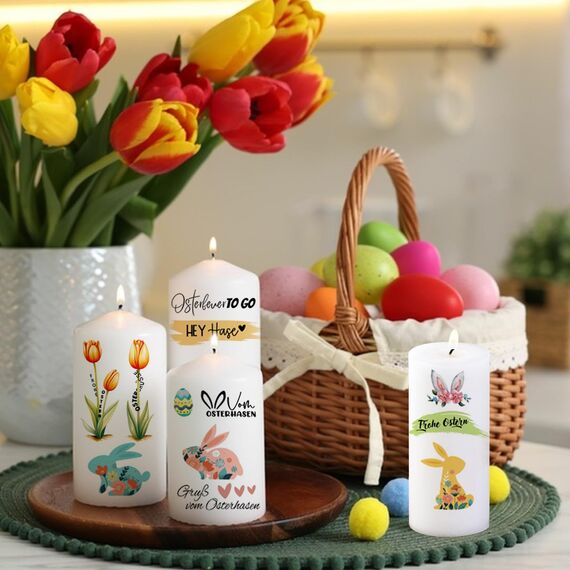 6 Blätter Kerzentattoo Ostern, Kerzenaufkleber, Osterhase Kerzensticker, Tattoo Folie Kerzen, Wasserschiebefolie Kerzen, Kerzentattoos Ostern Deko, Für Kerzen und Keramik DIY Kerzenaufkleber(Easter)