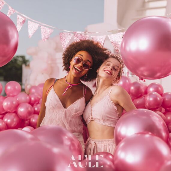 AULE Kleine Luftballons Rosa Metallic: 50 Stück 12 Zoll Luftballon Klein Chrom Rosa Helium Ballons Latex Ballon für Graduation Geburtstag Deko