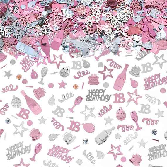 AIVEKE Konfetti 18 Geburtstag Deko - Glitzer Rosegold Happy Birthday Konfetti Partydekoration Geburtstag Streudeko Geburtstag Deko Tischdeko Geburtstagskonfetti