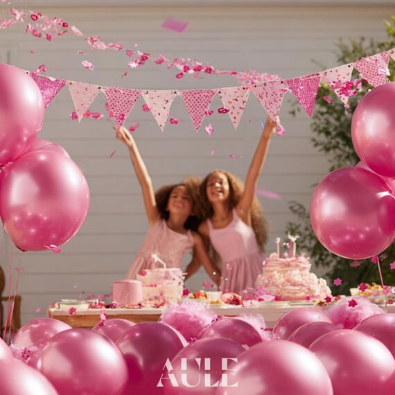 AULE Kleine Luftballons Rosa Metallic: 50 Stück 12 Zoll Luftballon Klein Chrom Rosa Helium Ballons Latex Ballon für Graduation Geburtstag Deko