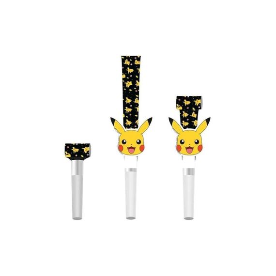 Amscan 9917122 - Pokémon Kindergeburtstag Blowouts Pikachu Noisemakers – 8 Stück