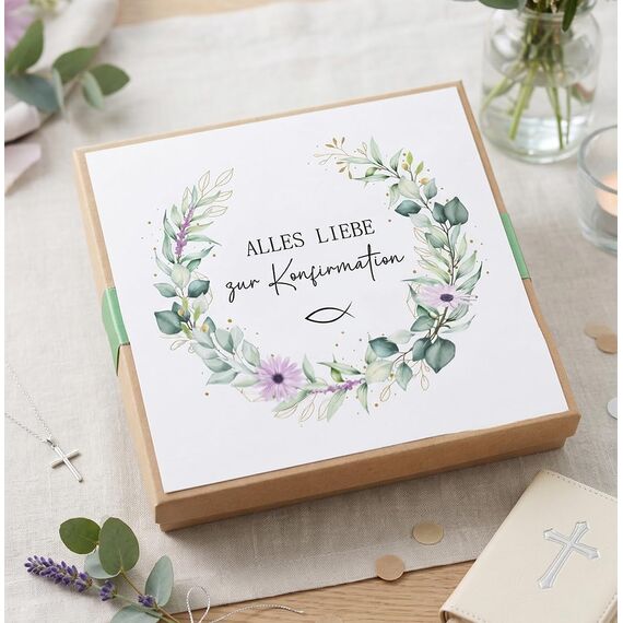 Geldgeschenk Konfirmation Geschenke Mädchen Junge, Konfirmation Geschenk mit Geschenkbox Konfirmationskarte, Konfirmationsgeschenk für Jungen