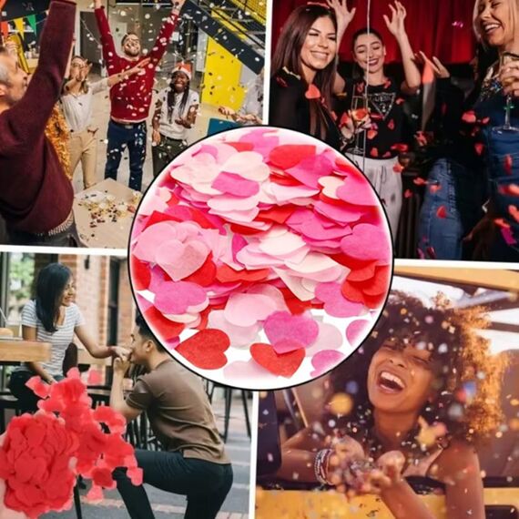 10000 Stück Herz Konfetti - 100g Herz Deko Papier, valentines day decorations, Valentinstag Deko 2,5cm Konfetti Rosa Tisch Dek für Luftballons Korationen, Valentinstag, Jubiläen, Geburtstage