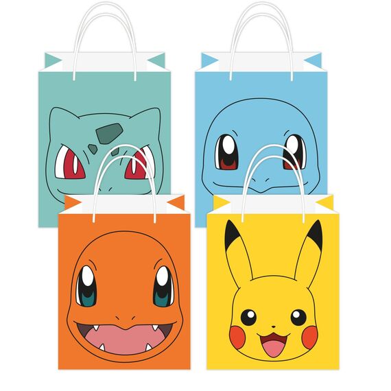 Amscan 9917109 – Pokémon Kindergeburtstagsparty Bastelpapier Tüten – 8 Stück