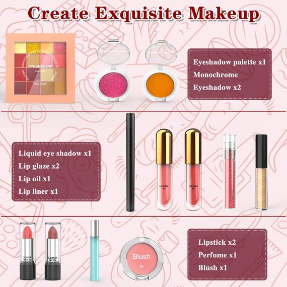 Beauty Adventskalender, 2025 Makeup Advent Calendar, 24 Ausgewählte Einzigartige Hautpflege Kosmetik, Überraschungs Beautyprodukten für Frauen Teenager Mädchen, Make-up Sets Geschenke für Adventszeit