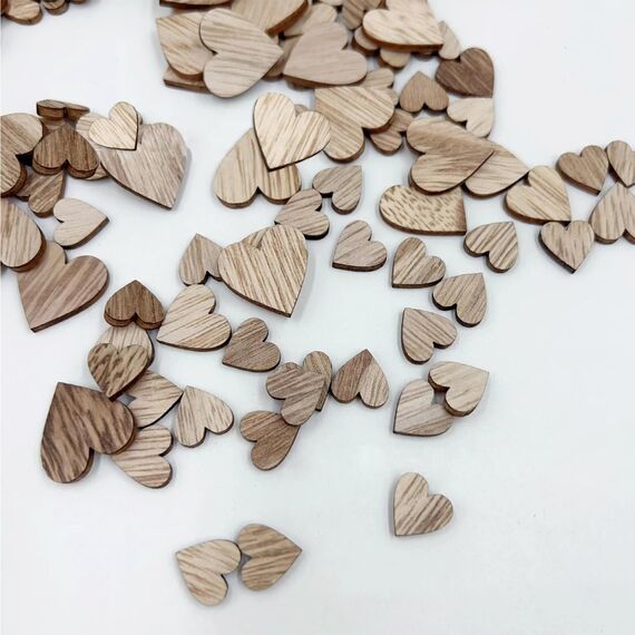 150 Stück Holzherzen Tischdeko Hochzeit Geburtstag Taufe Tisch Deko Hochzeit Streudeko Weihnachten Geschenk Füllung Dekoration (Herz-Holz)