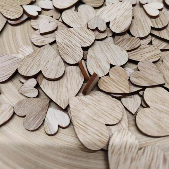 150 Stück Holzherzen Tischdeko Hochzeit Geburtstag Taufe Tisch Deko Hochzeit Streudeko Weihnachten Geschenk Füllung Dekoration (Herz-Holz)