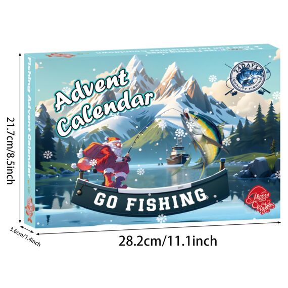 Angel Adventskalender 2025 Männer - 24 Türchen Premium Angelköder Set Angler, Vater, Opa, Bruder, Freund - Advent Calendar 2025 Fishing Lure