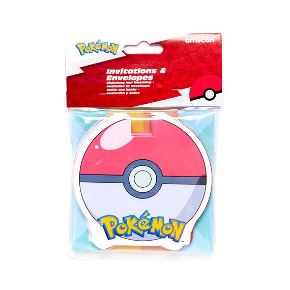 amscan 9917116 Pokémon Kindergeburtstags-Einladungen und Umschläge, 8 Stück