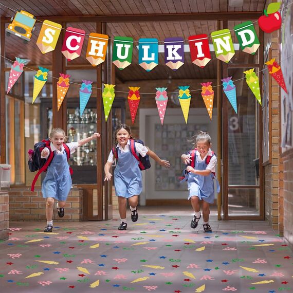 100 Stück Einschulung Deko Konfetti - Schulanfang Streudeko ABC 123 Tischdekoration für Schuleinführung Deko, Tischdeko Einschulung Schulkind Mädchen Junge