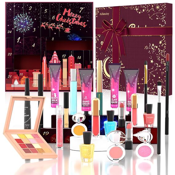 Beauty Adventskalender, 2025 Makeup Advent Calendar, 24 Ausgewählte Einzigartige Hautpflege Kosmetik, Überraschungs Beautyprodukten für Frauen Teenager Mädchen, Make-up Sets Geschenke für Adventszeit