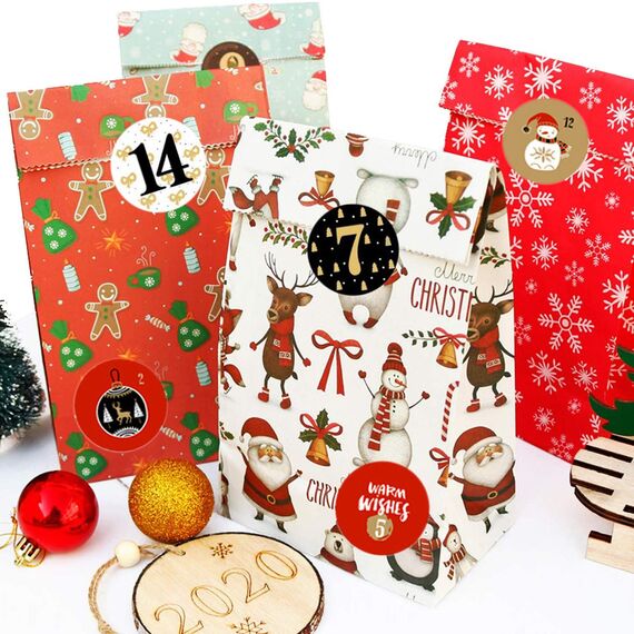 10pcs Aufkleber Weihnachten Adventskalender, Advent Calendar Numbers Stickers, Adventskalender Zahlen, zum Basteln und Dekorieren, Nummern Aufkleber, Geschenkaufkleber Weihnachten