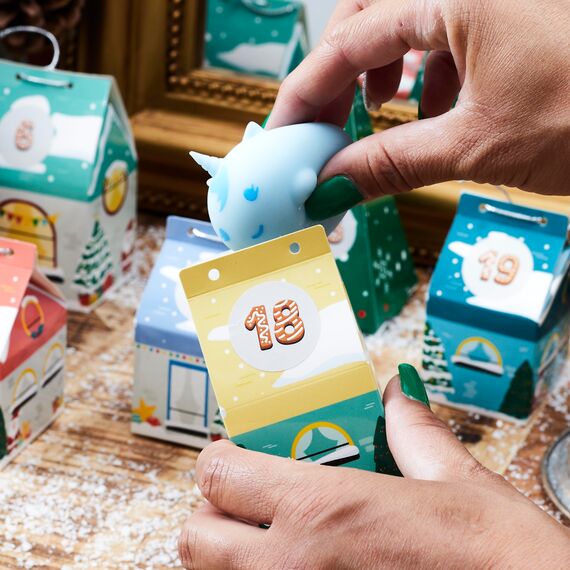 Adventskalender zum Befüllen, personalisierbar, das Weihnachtsdorf,Advent Calendar for Filling