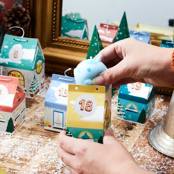 Adventskalender zum Befüllen, personalisierbar, das Weihnachtsdorf,Advent Calendar for Filling