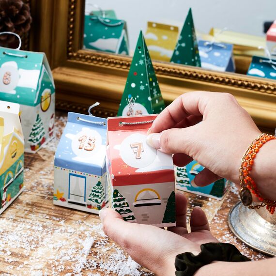 Adventskalender zum Befüllen, personalisierbar, das Weihnachtsdorf,Advent Calendar for Filling