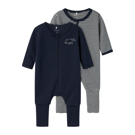 Name IT Unisex Baby Child 2er-Pack Schlafanzug, Dark Sapphire, 74 EU