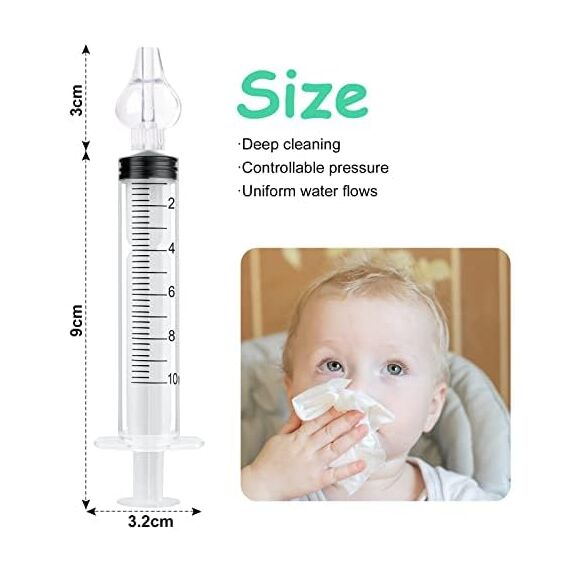 Vicloon Baby Nasendusche,6PCS Nasenspüler für Babys,10ml Wiederverwendbare Nasenreiniger,Tragbares Säuglings-Nasenreinigungsspülgerät, Nasenspüler