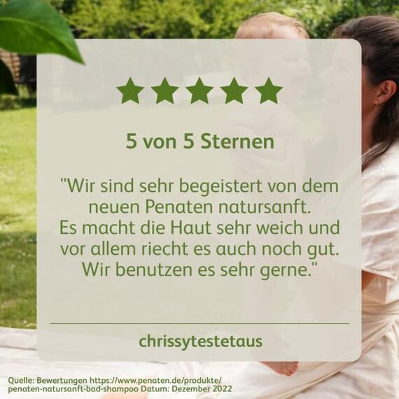 PENATEN natursanft Bad & Shampoo (395 ml), parfümfreie 2 in 1 Babypflege: Duschgel & Baby Shampoo ohne Tränen, Naturkosmetik mit Bio-Aloe Vera für sensible Babyhaut, vegan* (Packung mit 2)