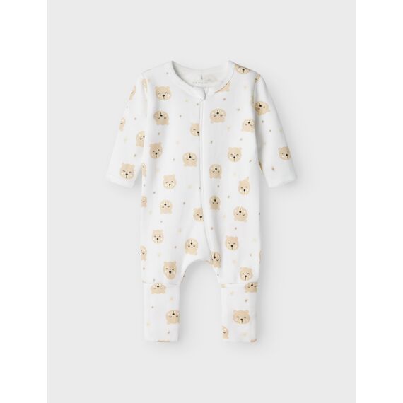Name IT Unisex Baby Nbnnightsuit 2p Zip Ff Oxford Bear Noos Schlafanzug, Oxford Tan, 86 EU