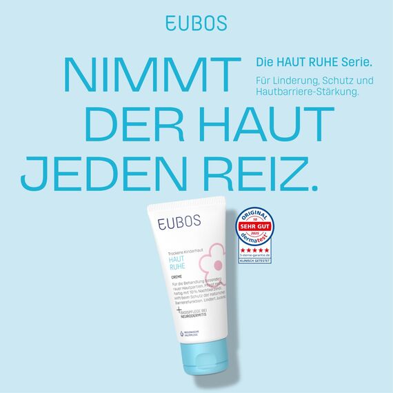EUBOS HAUT RUHE | Creme | Beruhigende Pflege für empfindliche, trockene Kinder- und Babyhaut | Lindert Juckreiz und spendet Feuchtigkeit | Hautverträglichkeit dermatologisch bestätigt | 50ml