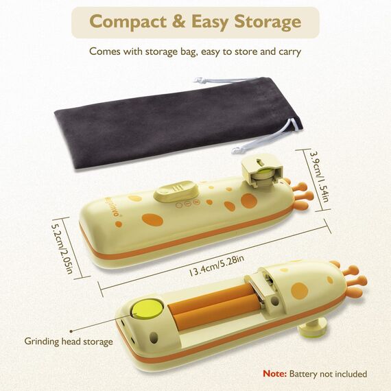 Elektrische Nagelfeile Baby Nagelpflegeset Elektrisch Nagelpflege Nail Trimmer Nagelschere Nageltrimmer Nail File Maniküre & Pediküre Set für Neugeborene Baby mit Licht, Gelb
