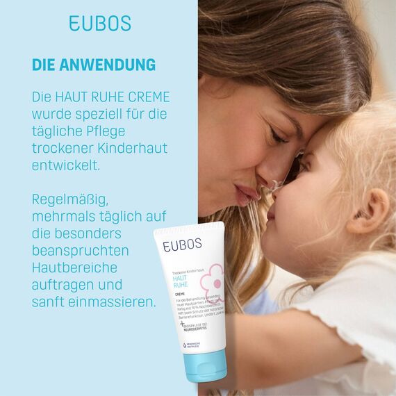 EUBOS HAUT RUHE | Creme | Beruhigende Pflege für empfindliche, trockene Kinder- und Babyhaut | Lindert Juckreiz und spendet Feuchtigkeit | Hautverträglichkeit dermatologisch bestätigt | 50ml