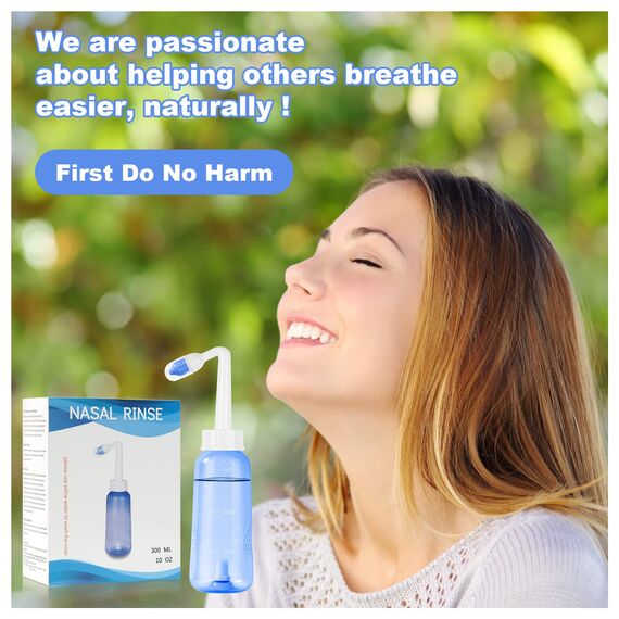 URAQT Nasendusche mit Salz, 2 Stück 300ml Neti Pot Sinus Spülung, mit 20x Salz+10 x Thermometer-Aufkleber, Nasenspülkanne zur Nasenreinigung und Nasenspülung, Nasenspülsalz für Erwachsene und Kinder
