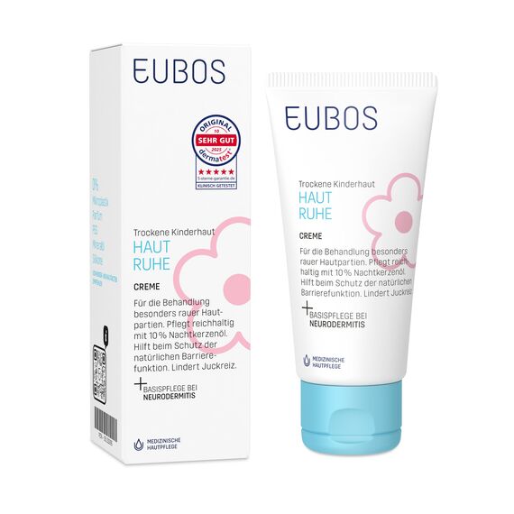 EUBOS HAUT RUHE | Creme | Beruhigende Pflege für empfindliche, trockene Kinder- und Babyhaut | Lindert Juckreiz und spendet Feuchtigkeit | Hautverträglichkeit dermatologisch bestätigt | 50ml
