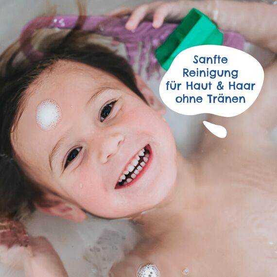 PAEDIPROTECT 2in1 Shampoo & Waschlotion für Babys & Kinder 200 ml, sanfte Reinigung & Haar ohne Parfüm & Mikroplastik, Duschgel spendet Feuchtigkeit für trockene, sensible Haut auch Erwachsene