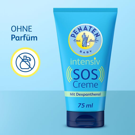 Penaten Kleine Helfer SOS Creme 75ml, beruhigende Feuchtigkeitscreme für Babys mit Dex-Panthenol für empfindliche Haut, bei Reizungen und Rötungen