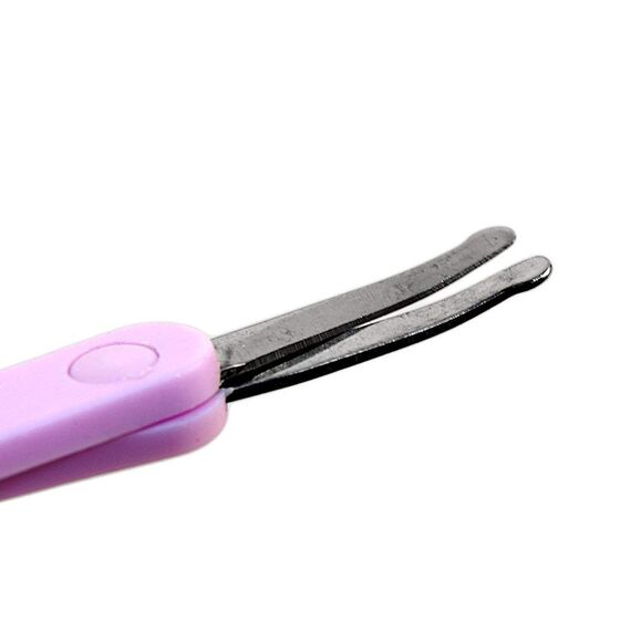 Chicco Nagelschere für Babys und Kinder, Edelstahl-Babyschere mit gebogenen Klingen und abgerundeten Spitzen, Schutzhülle, rutschfester Gummigriff - Babyzubehör für Neugeborene ab 0 Monaten, Rosa, 1 Stück (1er Pack)