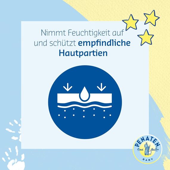 Penaten natürliches Baby Puder mit Aloe & VitaminE(1x 100g)- Schützt empfindliche Haut, nimmt Feuchtigkeit auf & hält die Haut trocken- Dermatologisch bestätigt-99% Inhaltsstoffe natürlichen Ursprungs