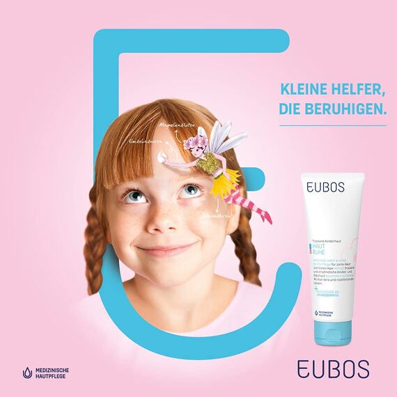 Eubos, Haut Ruhe Waschgel Haut & Haar, 125 ml, Für trockene Kinderhaut, Besonders schonend, Mit Aloe Vera & Lipiden, Basispflege bei Neurodermitis, Hautverträglichkeit dermatologisch bestätigt