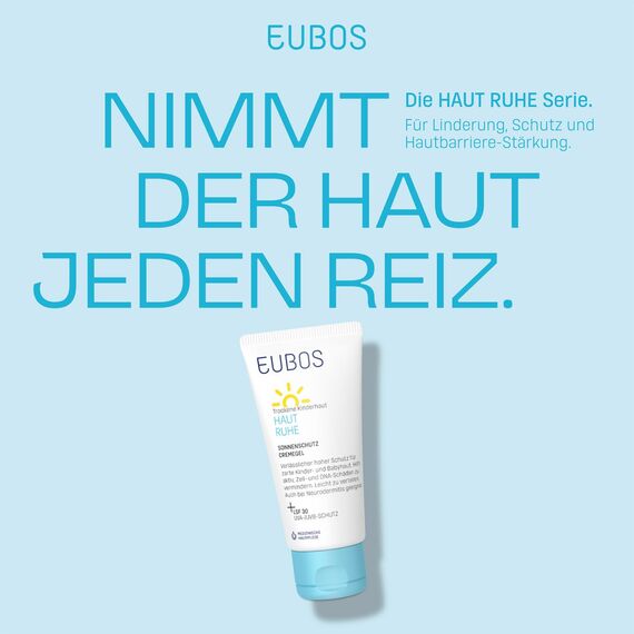 EUBOS HAUT RUHE | Sonnenschutz CremeGel | LSF 30 | Verlässlicher UV-Schutz für empfindliche und trockene Kinder- und Babyhaut | Sehr gut verteilbar, ohne Weißeln | 50ml